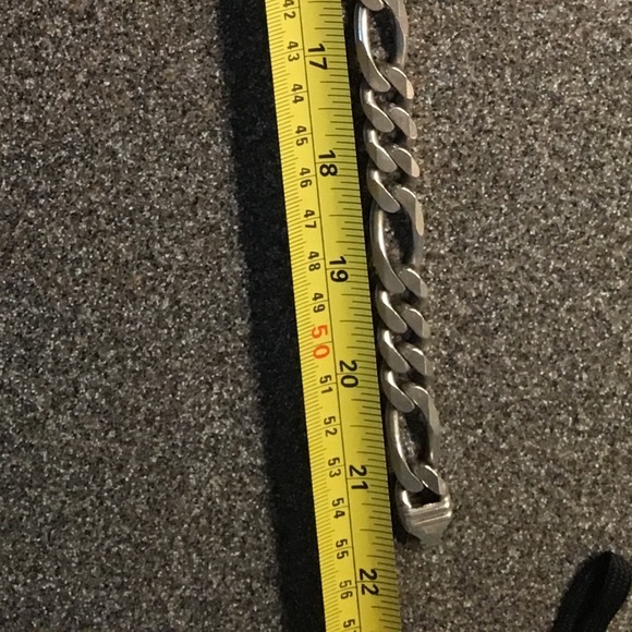 Heavy Reed&Barton Silver Necklace Figaro 3x1 5.4Oz - Picture 4 of 5